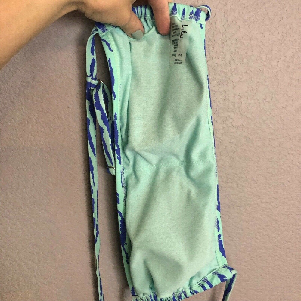 Lulus Surfs Up Zebra Print Bikini Top Tied Back B… - image 5